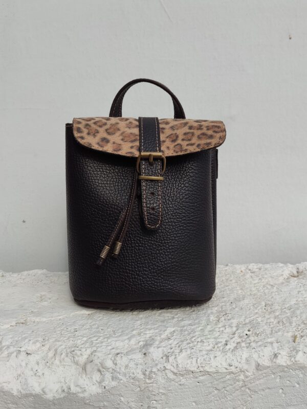 ΔΕΡΜΑΤΙΝΟ ΧΕΙΡΟΠΟΙΗΤΟ ΣΑΚΙΔΙΟ S 23-500 ΚΑΦΕ-ANIMAL PRINT