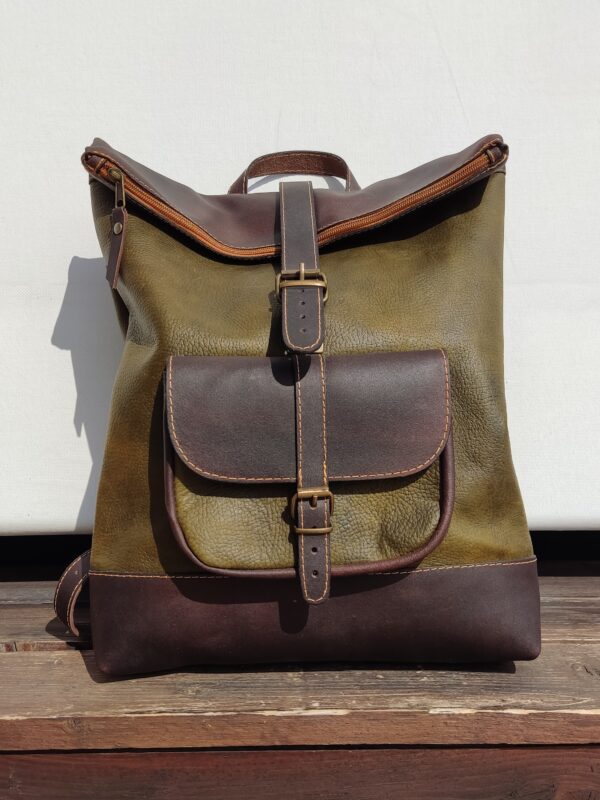ΔΕΡΜΑΤΙΝΟ ΧΕΙΡΟΠΟΙΗΤΟ ΣΑΚΙΔΙΟ 0870 BROWN-OLIVE