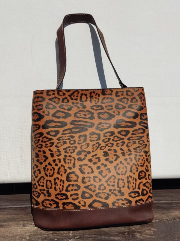 ΔΕΡΜΑΤΙΝΗ ΧΕΙΡΟΠΟΙΗΤΗ ΤΣΑΝΤΑ 0310 ANIMAL PRINT ΚΑΦΕ